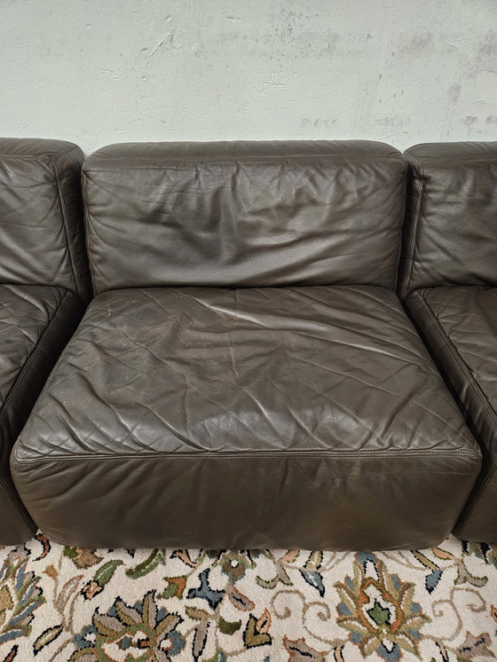 Image 1 of Divano modulare in pelle di design marrone scuro anni '70