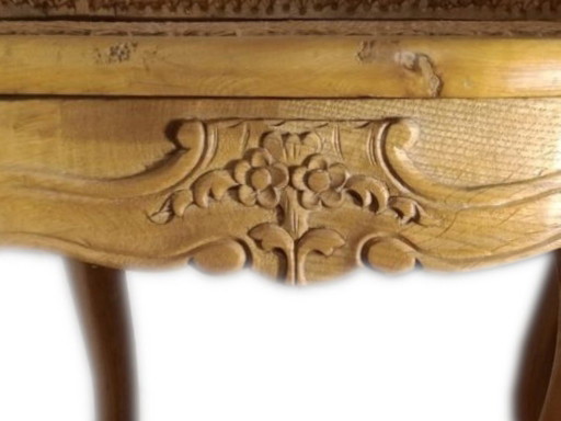 Cane office chair with central leg (also called a "couillard" chair), 89x68cm – fauteuils, Rattan, Wood (photo 2 of 10)
