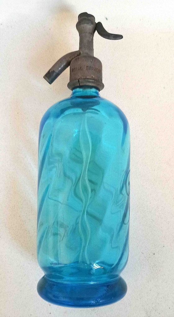Image 1 of Blauwe seltzer sifon 1900 Hoogte 29,7 cm