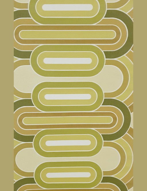 13923 Groovy ovale Bögen grüne Farbtöne Vintage-Tapete