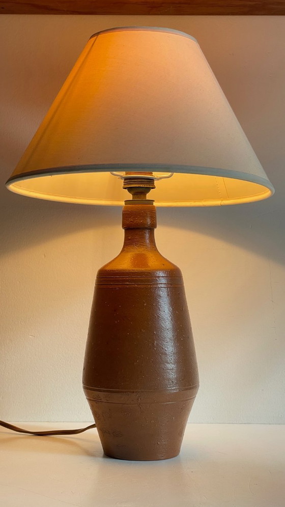 Image 1 of Vintage Portugese geglazuurde steengoed handgemaakte lamp