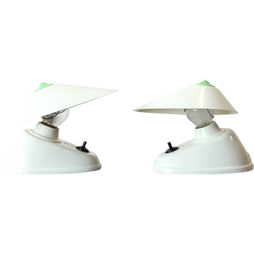 Lámpara de mesa vintage de baquelita blanca del equipo Bauhaus, Checoslovaquia, década de 1930.