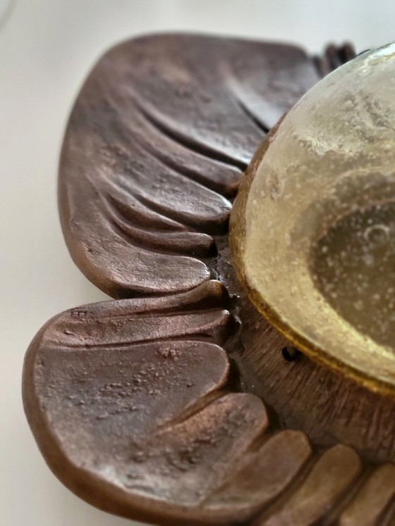 Image 1 of Monumental Sculptural Bronze Wall or Table Lamp 1960's