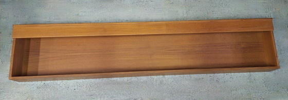 Image 1 of Danish Extra Long Floating Teak Sideboard / Wall Shelf with Lights, 1960s
