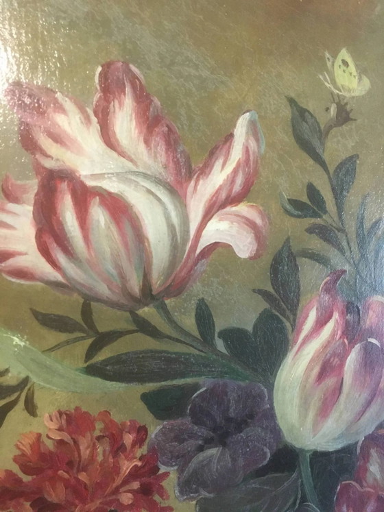 Composición de ramo de flores sobre lienzo 91x71. – Pinturas y dibujos, Wood, Canvas, Vintage (photo 6 of 13)