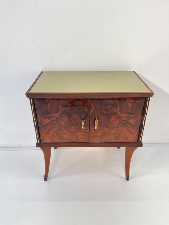 Image 1 of 1950s Italian Mid-Century pair of side cabinets - night stands