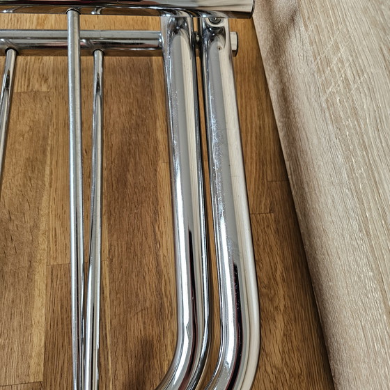 Image 1 of Vintage Zack Design Bauhaus Magazine Rack 80s Chrome