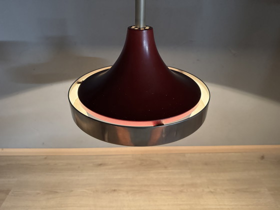 Image 1 of Red metal pendant lamp 1960s