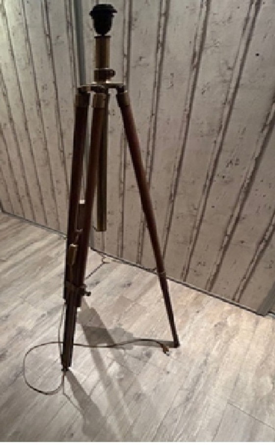 Image 1 of Houten Statief Vloerlamp