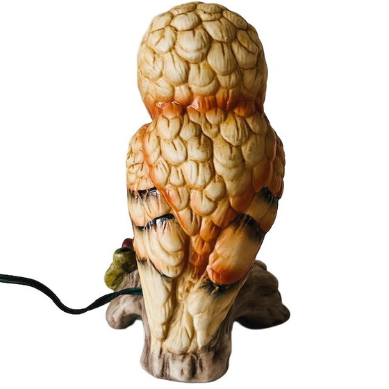 Image 1 of Lampada da notte vintage a forma di gufo dipinta a mano Ardalt Verithin, anni '60