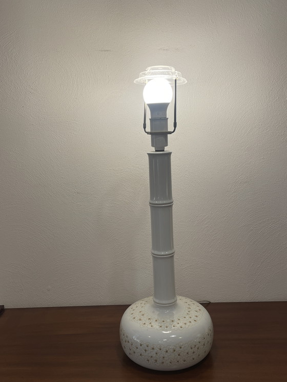 Image 1 of Tafellamp / Schemerlamp, Royal Copenhagen, Aardewerk In Faux Bamboe Stijl, 1960'S Denemarken