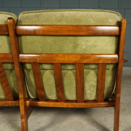 Image 1 of Vintage Deense zithoek/zitgroep – notenhout – jaren 60/70