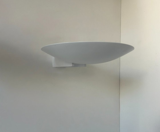 Image 1 of Coppia di applique Disderot vintage moderniste in metallo laccato bianco, Francia, anni '70