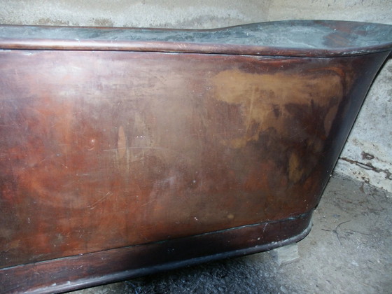 Vasca da bagno in rame del XVIII/XIX secolo., Armadi contenitori, Rosso, Vintage (foto 4 di 10)