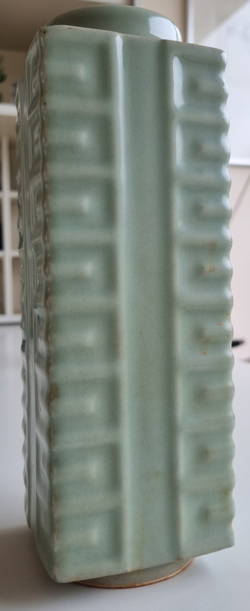 Vase chinois ancien vert/bleu