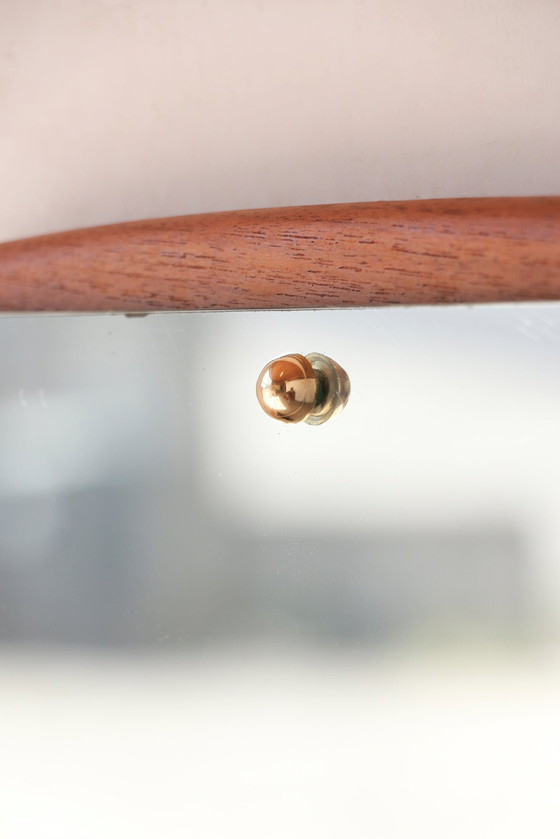 Image 1 of Vintage Teak Wall Mirror - Scandinavian Asymmetrical Design, 50s