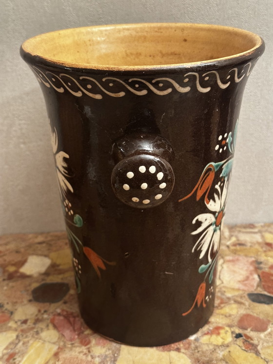 Image 1 of Seau à Vin Blanc ancien en terre cuite H 25 cm