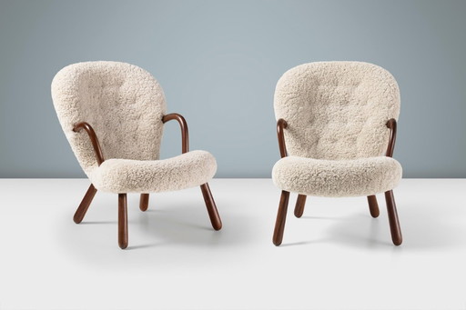Arnold Madsen Clam Chair - Moonlight Sheepskin von Dagmar