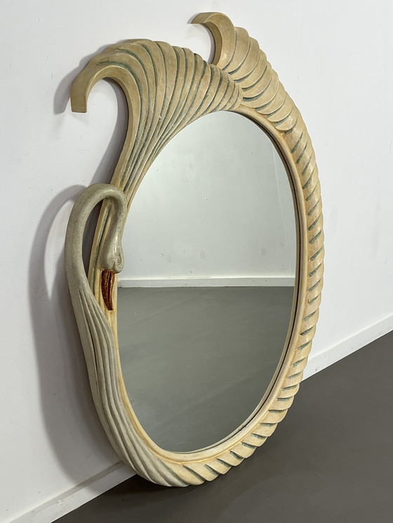 Image 1 of Italian Vintage Epoxy Large Mirror With Console