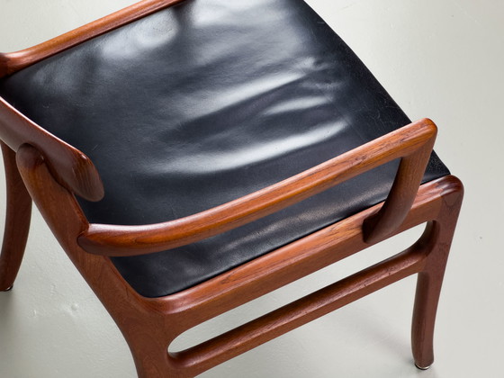 Image 1 of Fauteuil Rungstedlund En Teck et Cuir Par Ole Wanscher Pour P. Jeppesen, 1960S