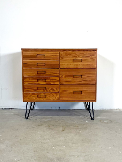 Drawer Cabinet Pine On Hairpin Legs