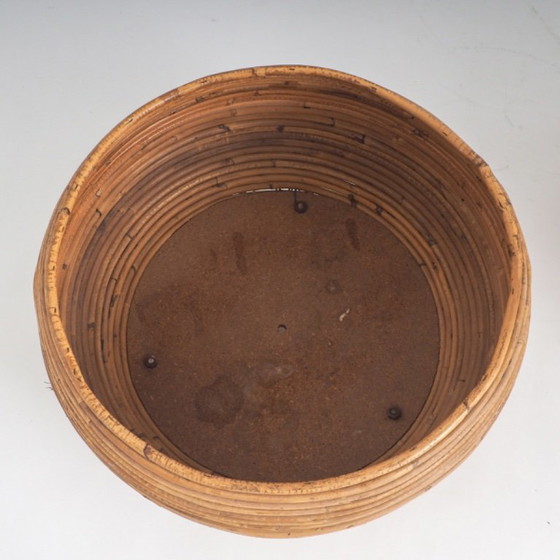 Pair of Italian Mid-Century Pencil-Reed Rattan Planters Attributed to Vivai Del Sud – Plant pot (photo 20 of 23)