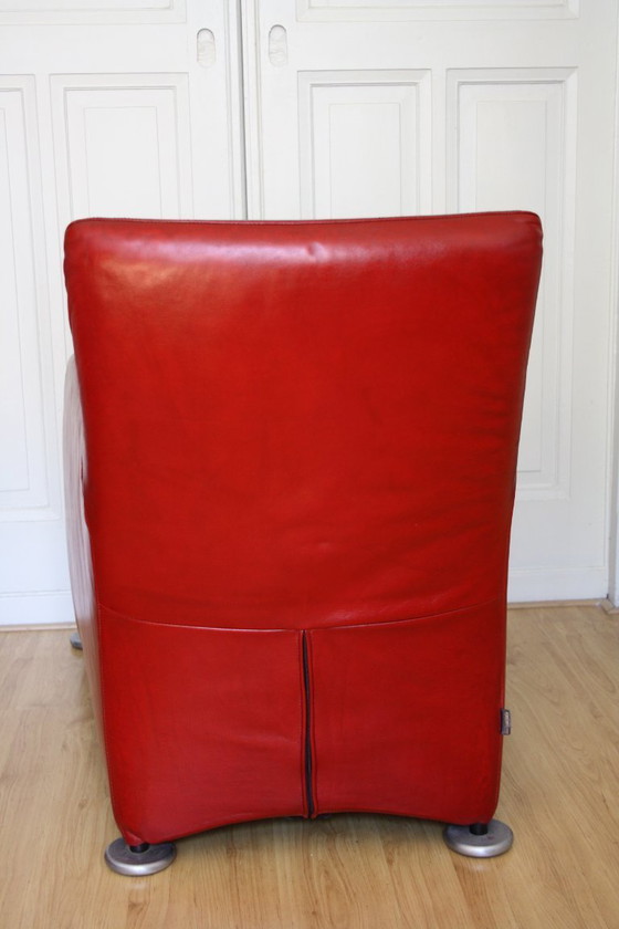 Image 1 of Set di 2 poltrone Montis Loge, in pelle rossa e nera