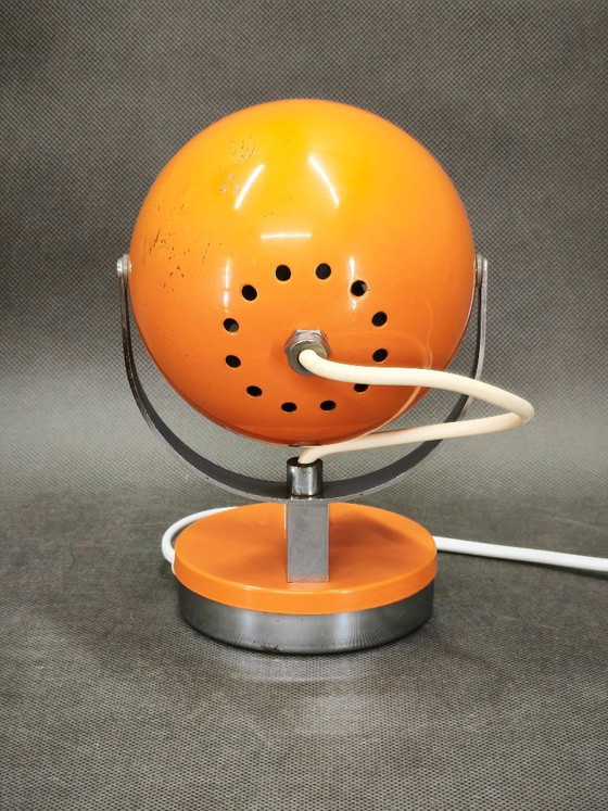 Goffredo Reggiani Orange Eyeball Space Age Table Lamp, Italy, 1970s – Metal (photo 8 of 9)