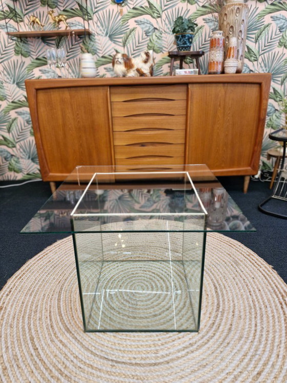 Image 1 of Tavolino da caffè vintage in vetro cubico