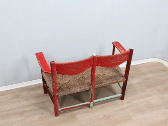 Image 1 of 1930s Italian rustic wooden country chic bench