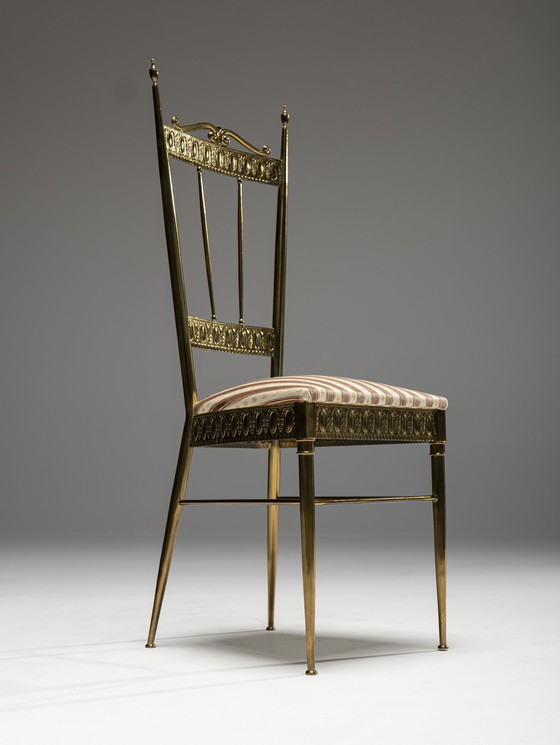 Image 1 of Silla auxiliar de latón Chiavari, Italia, década de 1960
