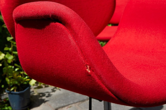 4x Little Tulip Artifort, office/conference Swivel chairs, Textile, Red (photo 10 of 13)