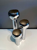 Vintage chrome candlestick in Space Age style