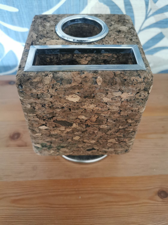 Image 1 of  Organizer scrivania rotante Vintage anni '70 - Sughero e Metallo (Park Sherman)