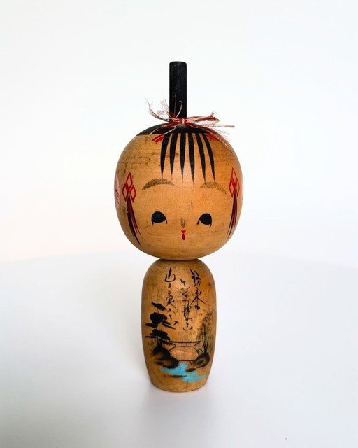 Vintage Hand-Painted Japanese Kokeshi Doll
