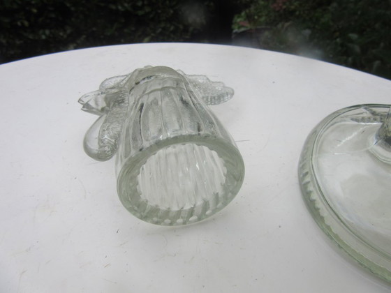Glass Cockerel Decanter Bottle "V In A Circle" Maker's Mark For Summit Art Glass (Vogelsong) (photo 8 of 16)