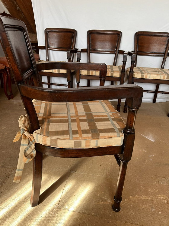 6 sedie da pranzo RAC con braccioli – Tessile, Legno (photo 5 of 6)
