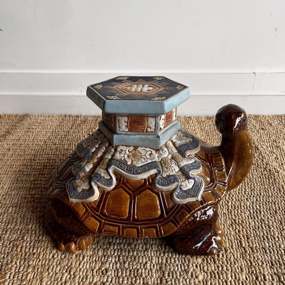 Image 1 of Support pour plantes en forme de tortue en céramique, années 70