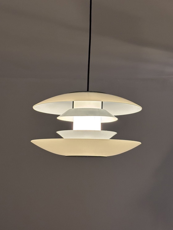Image 1 of Halo Tech Design, Pendant Lamp, Danish Design, 1990s, Space Age, Vintage Lamp, Glass, Sputnik Design, UFO, Minimalism