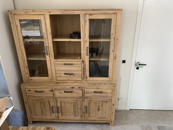 Image 1 of Credenza in legno massello di acacia (160x45x200) (due pezzi)