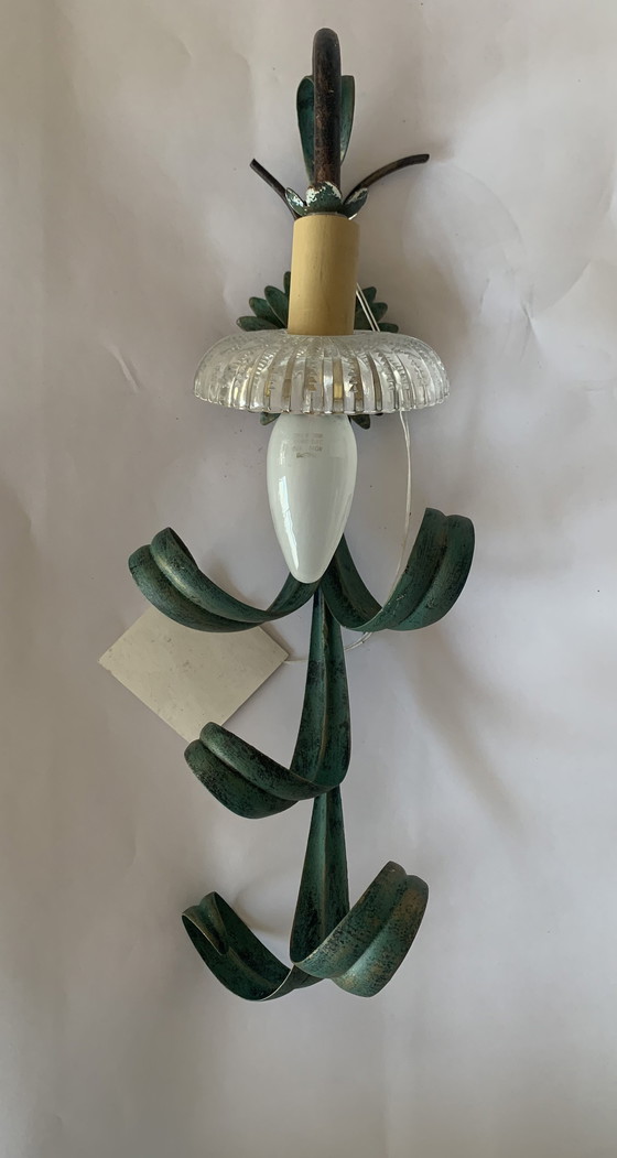 Image 1 of Vintage hand-worked iron wall lamp