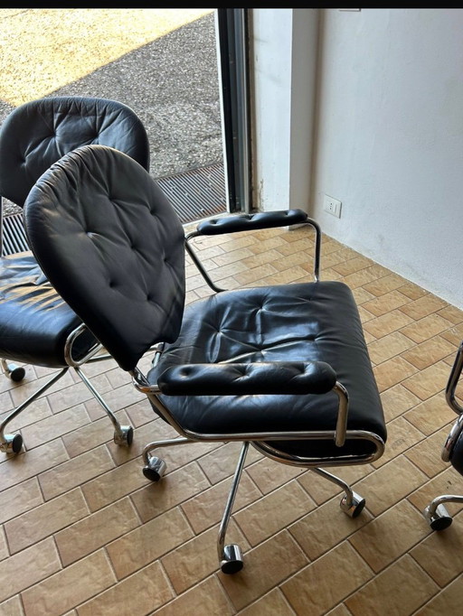 4 chaises Jacobsen – Arne Jacobsen, bureaustoelen, Leather