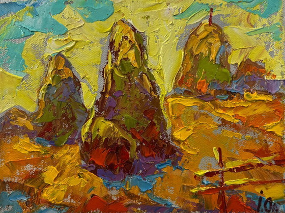 Original Oil Painting Summer Day Landscape Dawn In The Field – Paintings & Drawings, Canvas (photo 3 of 8)