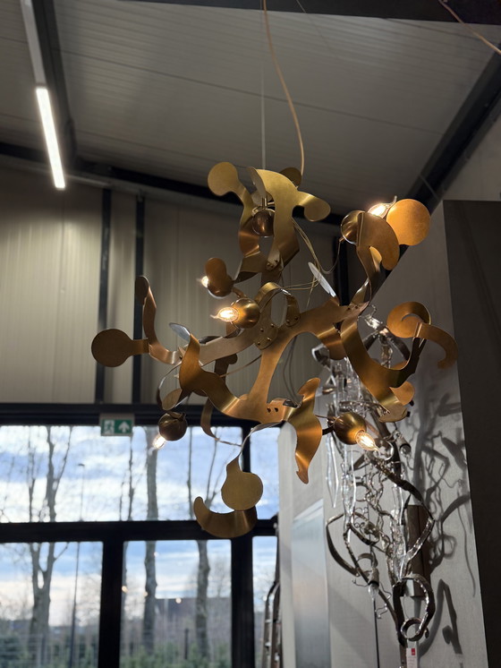 Image 1 of Lampadario Van Egmond Kelp Element in ottone brunito