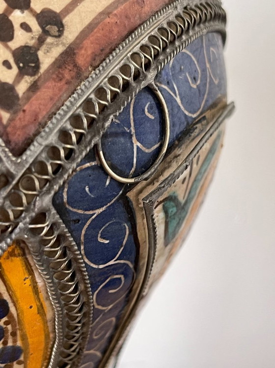Große marokkanische Potiche aus Keramik und Metall – 38 cm – Dekorative Objekte, Ceramic (photo 14 of 15)