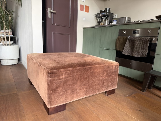 Pouffette vintage Hocker en velours orange – Poufs & repose-pieds, Velvet (photo 4 of 9)