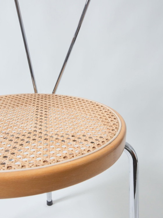 Image 1 of Sedie in rattan con cromature, nello stile di Cesca