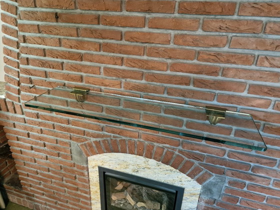 Image 1 of Ghyczy Etagère glazen plaat met messing steunen- afhaalprijs