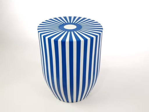 Tavolino marocchino blu e bianco fatto a mano - Bijzettafel artigianale