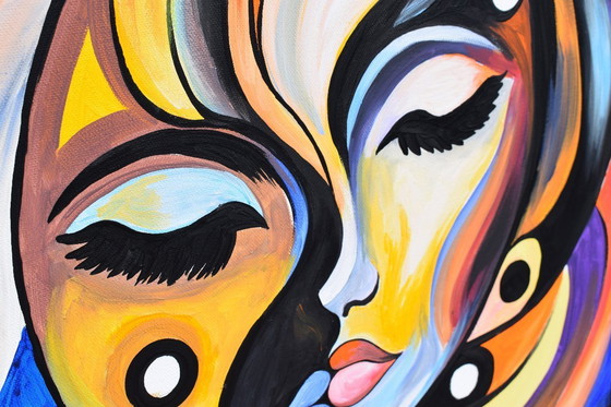 Image 1 of Original Painting "Yin and Yang" – Moder Symbolic Art (70x50 cm)